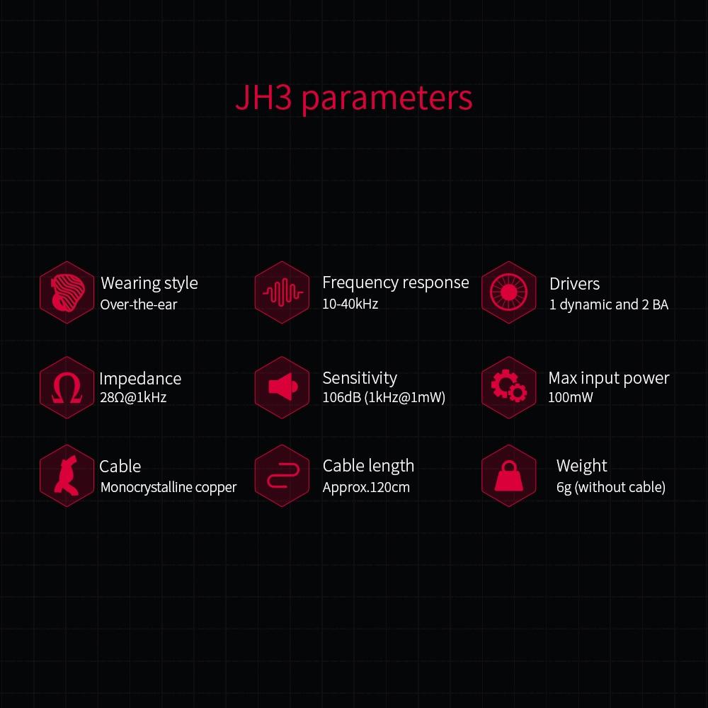 FiiO Jadeaudio JH3 1DD + 2BA Hybrid Driver IEMs