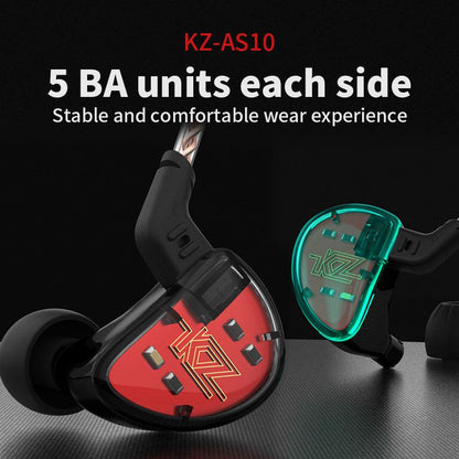 KZ AS10 Headset 5 Balance Armature Driver HIFI Earphone