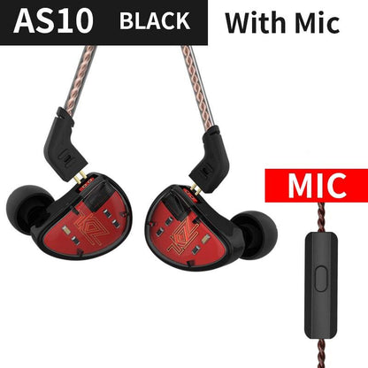 KZ AS10 Headset 5 Balance Armature Driver HIFI Earphone