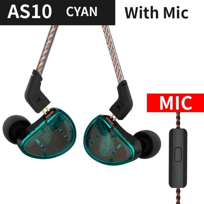 KZ AS10 Headset 5 Balance Armature Driver HIFI Earphone