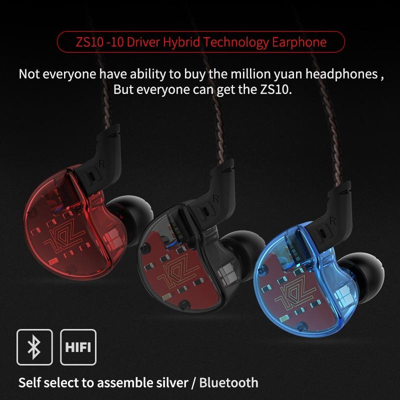 KZ ZS10 Earphones In Ear Headphone HIFI Bass Headset Earbuds