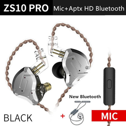 KZ ZS10 Pro Aptx HD Cable In Ear Hybrid 4BA+1DD Hifi Bass Earphones