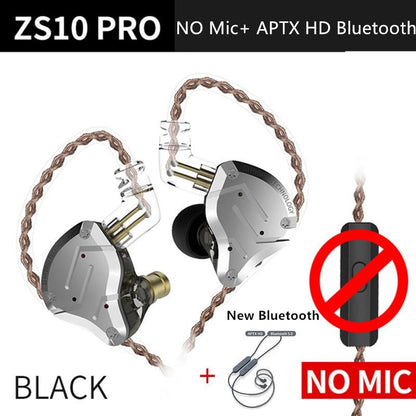 KZ ZS10 Pro Aptx HD Cable In Ear Hybrid 4BA+1DD Hifi Bass Earphones