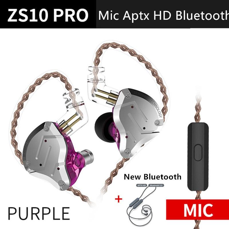 KZ ZS10 Pro Aptx HD Cable In Ear Hybrid 4BA+1DD Hifi Bass Earphones