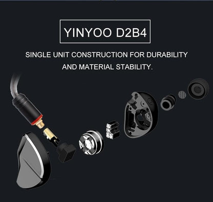 Yinyoo D2B4 2DD+4BA 10mm Graphene Diaphragm Dynamic Hybrid In Ear Earphone
